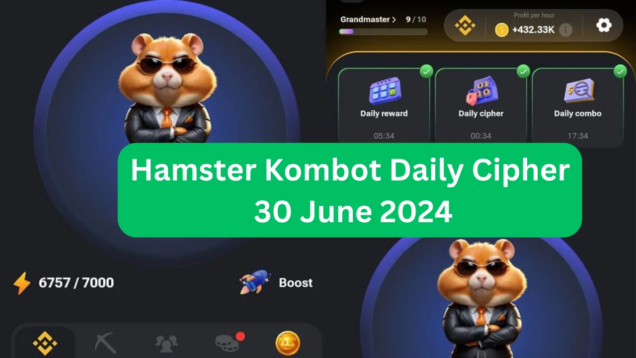 Today's Hamster Kombat Daily Cipher for June 30 Code