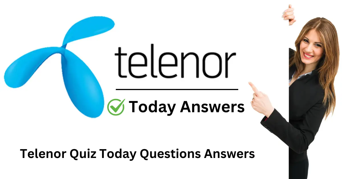 The picture shows a girl showing Today Telenor Quiz Answers to Telenor questions